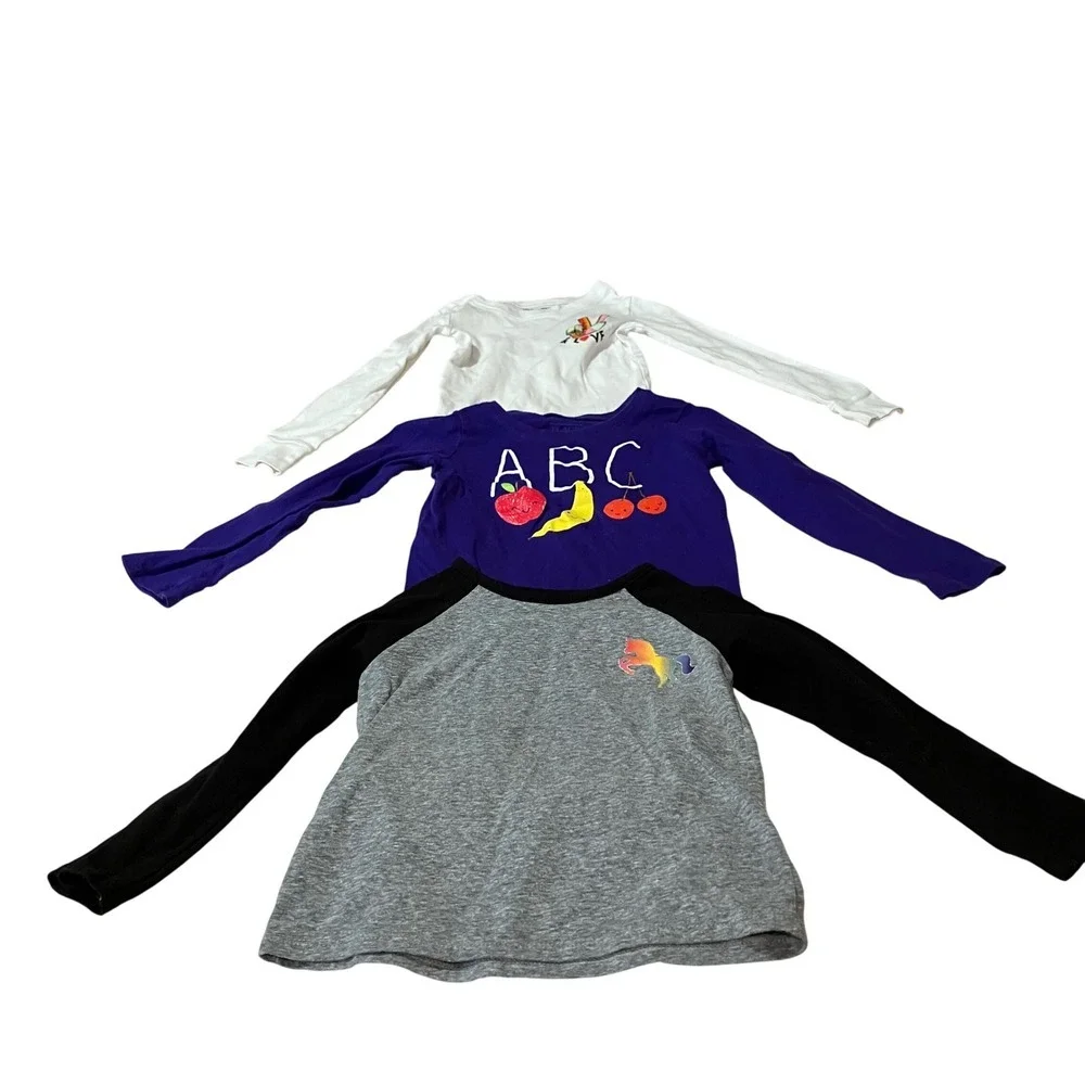 Girls Long Sleeve Graphic Tee Bundle Old Navy Garanimals Childrens Place 4/5T